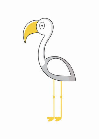 Flamingo Clipart on White Backgroundのイラスト素材