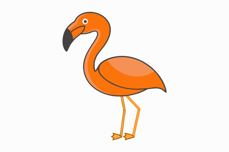 Flamingo Clipart on White Backgroundのイラスト素材