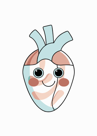 Human heart Clipart on White Backgroundのイラスト素材