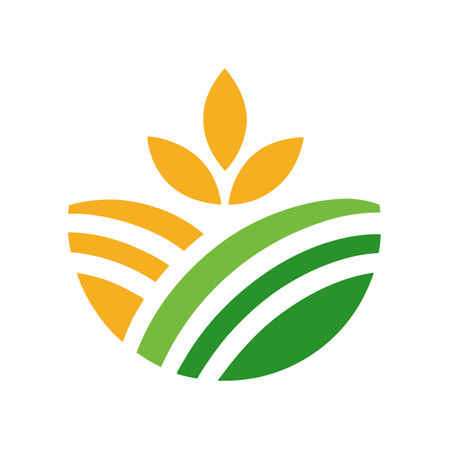 Minimalist agriculture logo design on white backgroundのイラスト素材