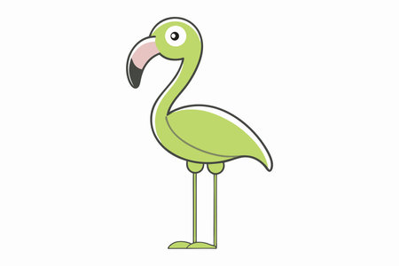 Flamingo Clipart on White Backgroundのイラスト素材