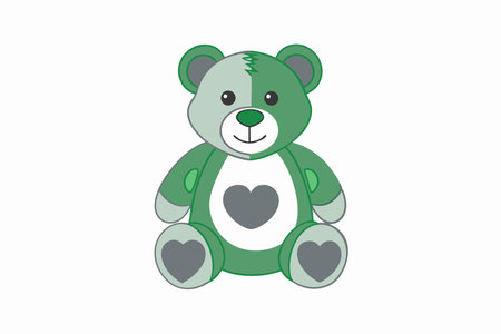 Cute teddy bear clipart on White Backgroundのイラスト素材