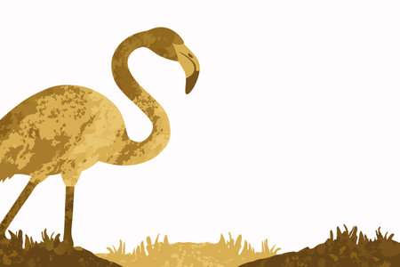 Watercolor Flamingo on White Backgroundのイラスト素材