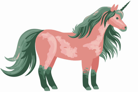 Watercolor unicorn art on white backgroundのイラスト素材