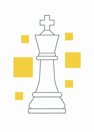 Minimalist King Chess on White Backgroundのイラスト素材