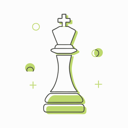 Minimalist King Chess on White Backgroundのイラスト素材