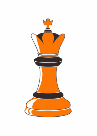 Minimalist King Chess on White Backgroundのイラスト素材