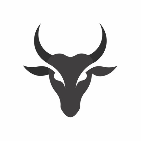 Minimalist Bull logo design on white backgroundのイラスト素材