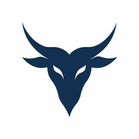 Minimalist Bull logo design on white backgroundのイラスト素材