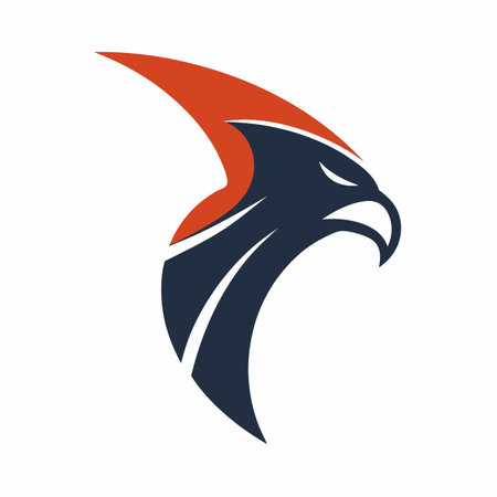 Minimalist Falcon logo design on white backgroundのイラスト素材
