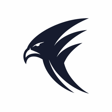 Minimalist Falcon logo design on white backgroundのイラスト素材