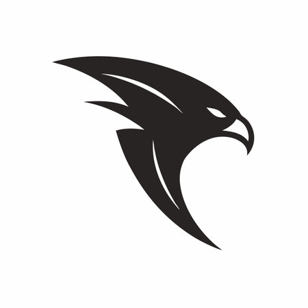 Minimalist Falcon logo design on white backgroundのイラスト素材