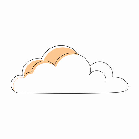Minimalist cloud on White Backgroundのイラスト素材