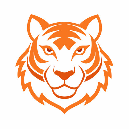 Minimalist Tiger logo design on white backgroundのイラスト素材