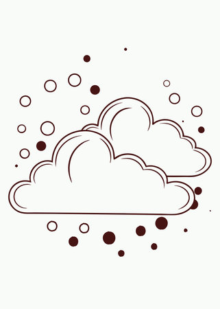 Minimalist cloud on White Backgroundのイラスト素材