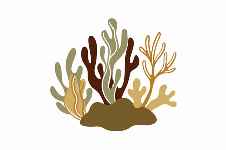 Minimalist Coral reef on White Backgroundのイラスト素材