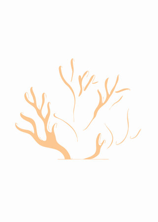 Minimalist Coral reef on White Backgroundのイラスト素材