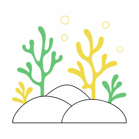 Minimalist Coral reef on White Backgroundのイラスト素材