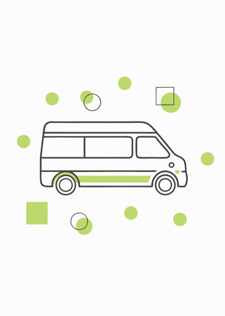 Minimalist big van on White Backgroundのイラスト素材