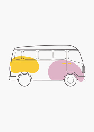 Minimalist big van on White Backgroundのイラスト素材