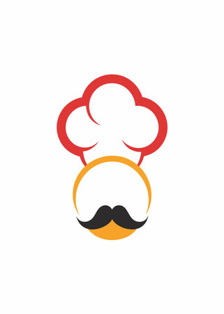 Chef logo design on white backgroundのイラスト素材