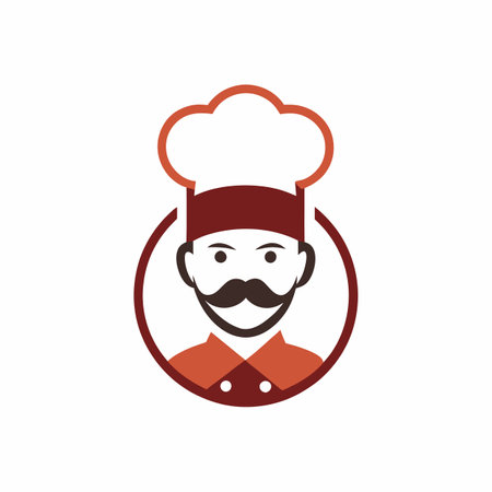 Chef logo design on white backgroundのイラスト素材