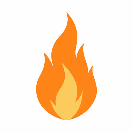 Flame fire illustration on white backgroundのイラスト素材