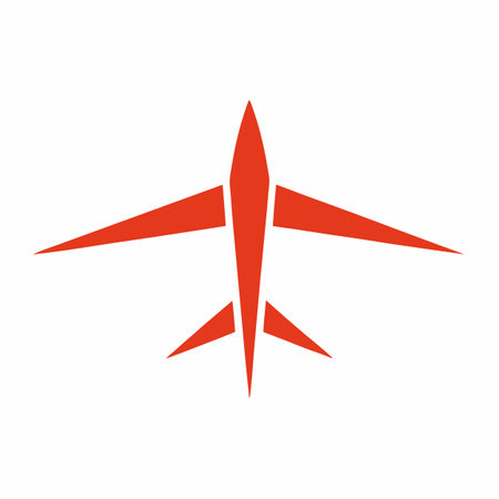 Minimalist airplane logo design on white backgroundのイラスト素材