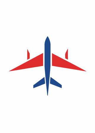 Minimalist airplane logo design on white backgroundのイラスト素材