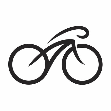 Minimalist Bicycle logo design on white backgroundのイラスト素材