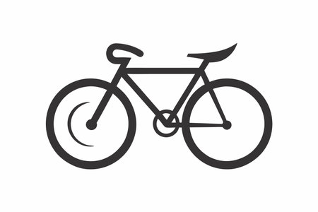 Minimalist Bicycle logo design on white backgroundのイラスト素材