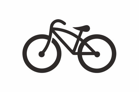 Minimalist Bicycle logo design on white backgroundのイラスト素材