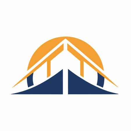 Minimalist construction logo design on white backgroundのイラスト素材