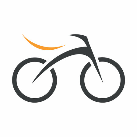 Minimalist Bicycle logo design on white backgroundのイラスト素材
