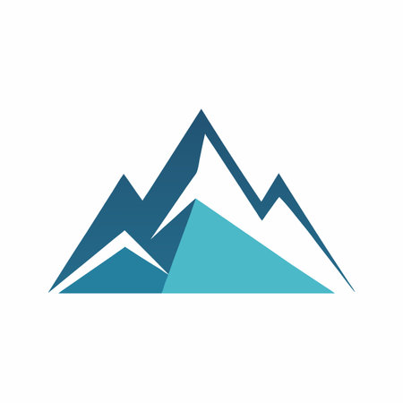 Minimalist Mountain logo design on white backgroundのイラスト素材