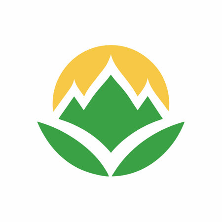 Minimalist nature logo design on white backgroundのイラスト素材