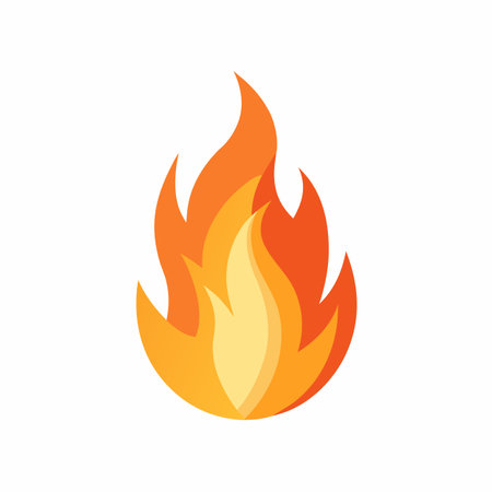 Flame fire illustration on white backgroundのイラスト素材