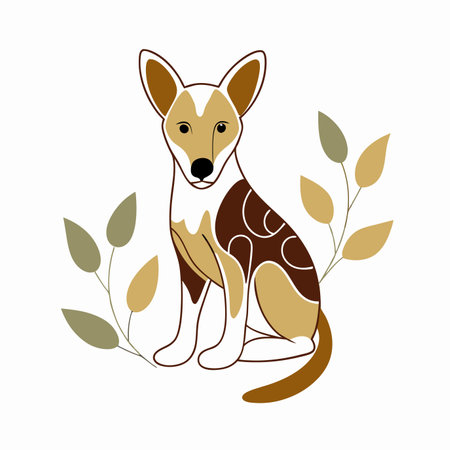 Minimalist Pets and Animals on White Backgroundのイラスト素材