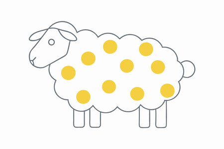 minimalist sheep on white backgroundのイラスト素材