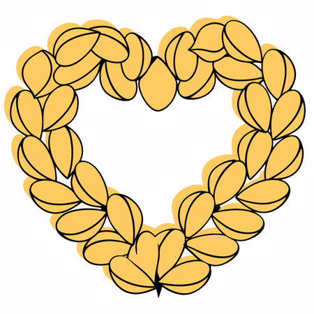 Minimalist A Heart Shaped Arrangement of Red Rose Petals on White Backgroundのイラスト素材