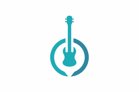 Guitar logo design on white backgroundのイラスト素材