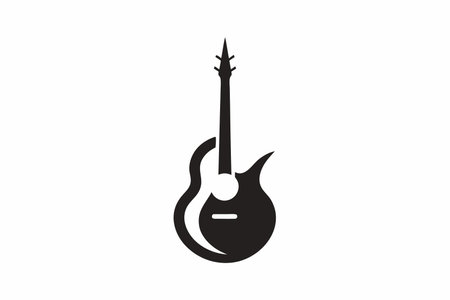 Guitar logo design on white backgroundのイラスト素材