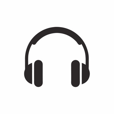 Headphone logo design on white backgroundのイラスト素材