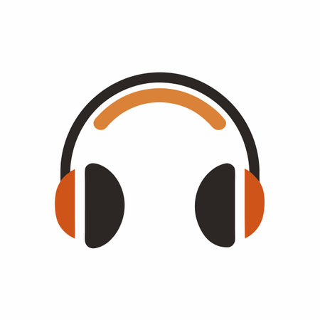 Headphone logo design on white backgroundのイラスト素材