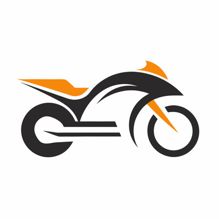 Minimalist motorbike logo design on white backgroundのイラスト素材