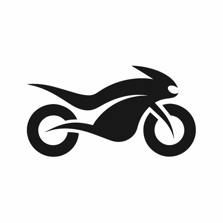 Minimalist motorbike logo design on white backgroundのイラスト素材