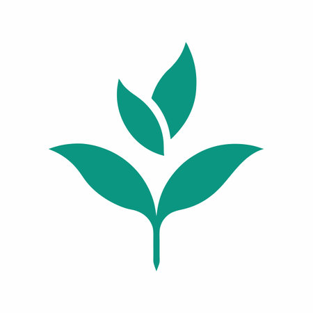 Minimalist plant logo design on white background