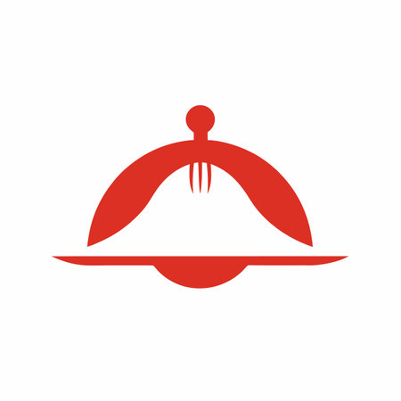 Restaurant logo design on white backgroundのイラスト素材