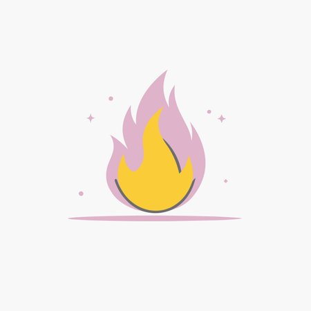 Minimalist fire flame on White Backgroundのイラスト素材