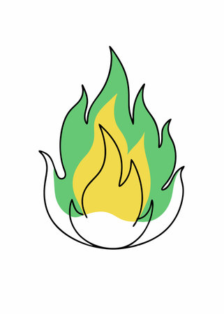 Minimalist fire flame on White Backgroundのイラスト素材